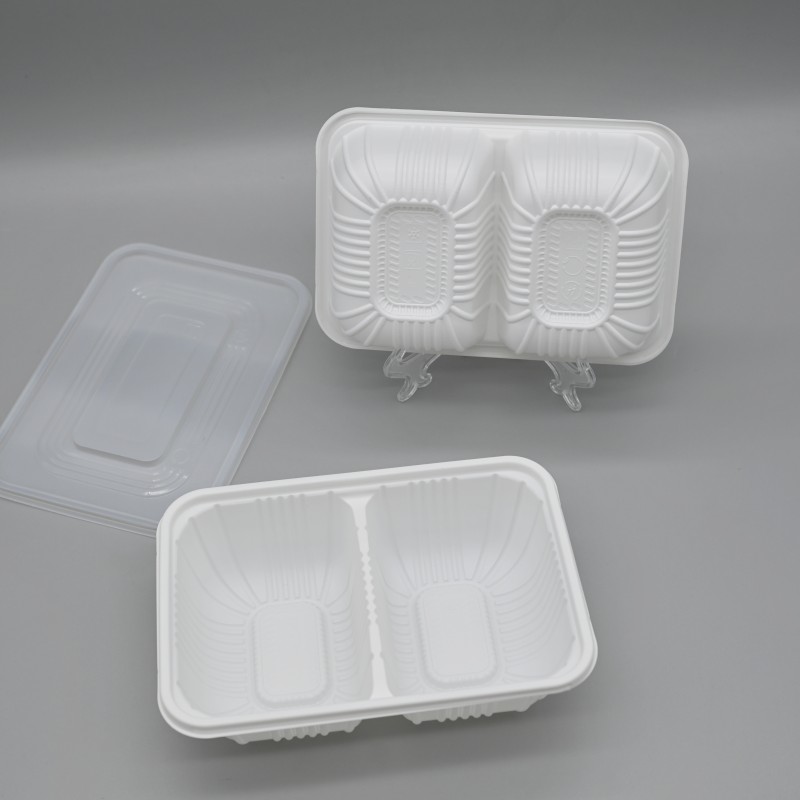 Eco PLA 750ml 2 coms Compostable Rectangular Deli Container and Lid