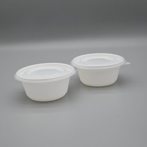 biodegradable 400ml PLA Round Soup Bowl միանգամյա օգտագործման սննդի տարա