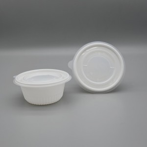 biodegradable 400ml PLA Round Soup Bowl meaʻai hoʻopau