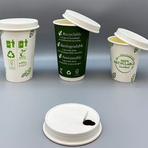80 mm en 90 mm koffiekopjes met PLA-coating van papieren deksels