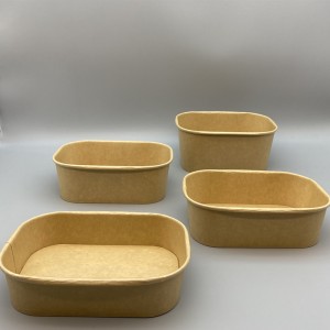 Прямоугольная миска из крафт-бумаги |Упаковка для еды на вынос
