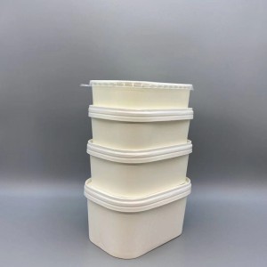 Cuencos de papel cuadrados de cartón blanco de 1000 ml |Contenedores de reciclaje