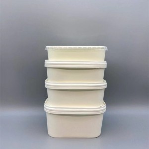 1000ml biele kartónové štvorcové papierové misky |Recyklačné nádoby