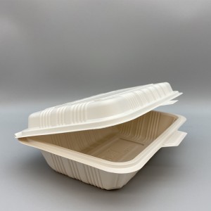 Biodegradable Tepung Jagung 7*5 inch Wadah Panganan Multifungsi Lunch Box