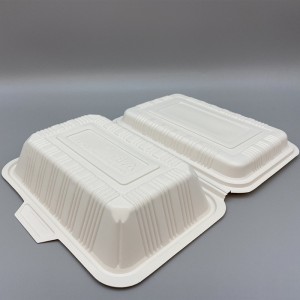 Biodegradable Cornstarch 7*5 inisi Mea'ai Container Telefunction Lunch Pusa