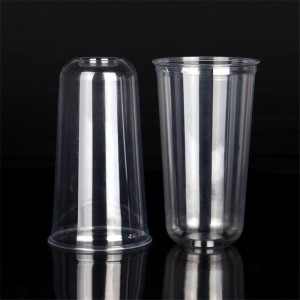700ml Biológiailag lebomló, komposztálható PLA átlátszó, hidegen ivó U alakú csésze