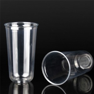 700ML Biodegradable Compostable PLA Clear Cold Drinking U shape Cup