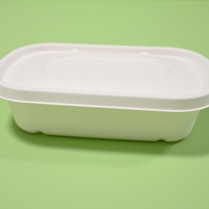 MVI 700ml Qab Zib Takeaway Biodegradable Bagasse Ntim Box
