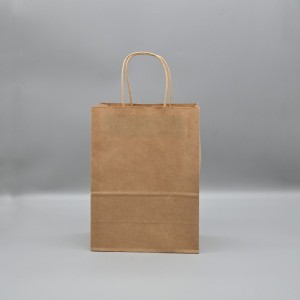 खरीदारी के लिए हैंडल के साथ पर्यावरण-अनुकूल कस्टम क्राफ्ट पेपर बैग