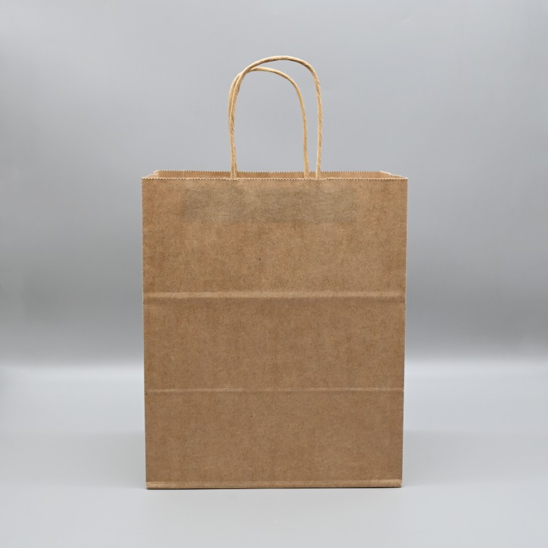 Bolsa de papel kraft ecolóxica con asas, reciclada e vendible