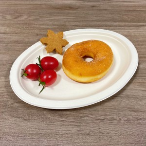 Biologisch afbreekbare ovale borden van 25,5 cm – ovale dinerborden van suikerriet