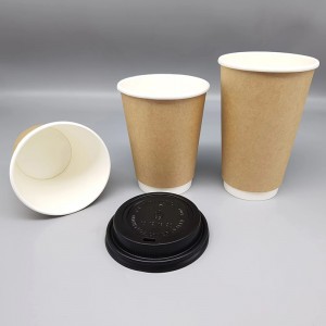 Одноразові компостовані паперові стаканчики для кави з одноразовим поліетиленовим покриттям