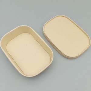 Disposable degradable take out bamboo fiber paper bowl packaging