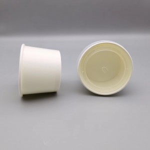Taza de papel redonda Sustainebale disponible de 4oz para taza de sopa Taza de salsa