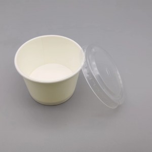 4oz Disposable Sustainebale Round Paper Cup bakeng sa Soup Cup Sauce Cup