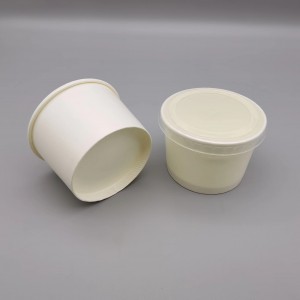 Taza de papel redonda Sustainebale disponible de 4oz para taza de sopa Taza de salsa