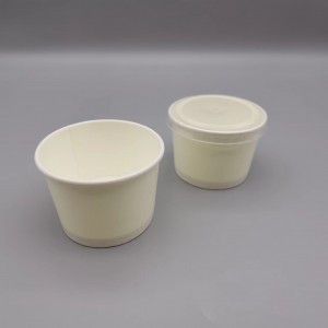 4 uncijų vienkartinis Sustainebale apvalus popierinis puodelis sriubos puodelio padažo puodeliui