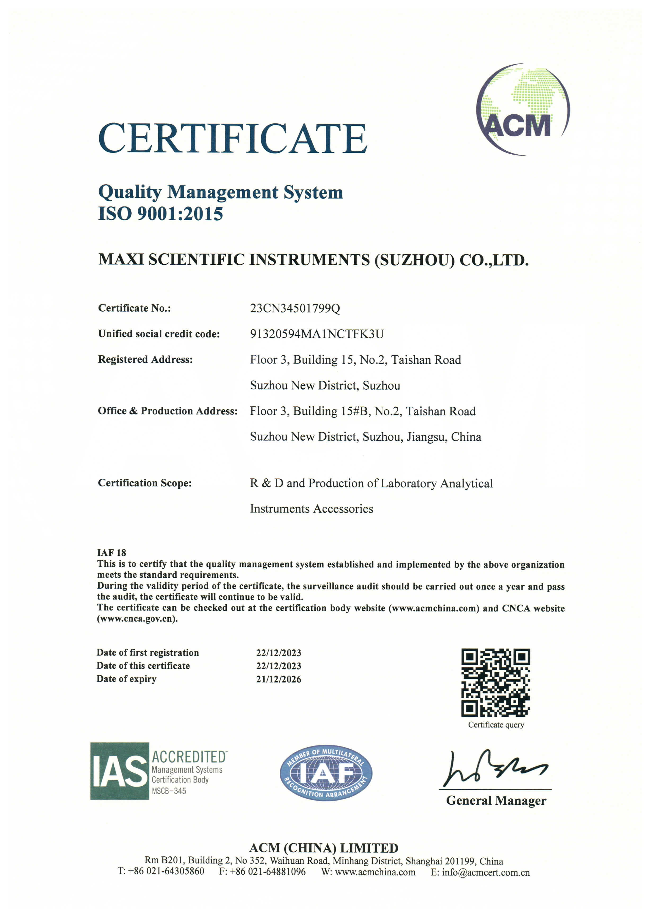 Congratulation on Maxi Passing the ISO 9001:2015 Certification