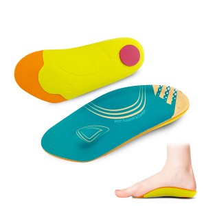 Designed for tighter fitting footwear half length arch support insole for heel spur