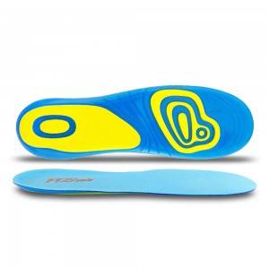 Antibacterial comfortable soft sports gel dual color insole, relieve pain insole