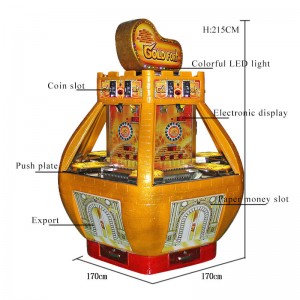 China Gold fort Coin pusher game machine for 6 players redemption ticket lottery game machine factory and suppliers | Meiyi