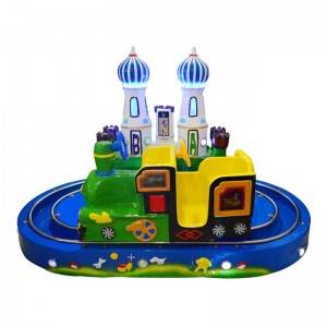 Amusement park coin operated kids ride on little castle railway train for 2 kids