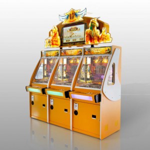 Coin pusher game machine for 3 players Pharaonic Dynasty redemption ticket lottery game machine