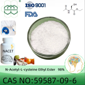 N-Acetil-L-cisteinë Etil Ester (NACET) pluhur Prodhuesi CAS Nr.: 59587-09-6 98% pastërti min.për përbërësit shtesë