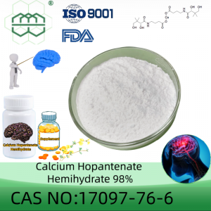 ካልሲየም Hopantenate Hemihydrate ዱቄት አምራች CAS ቁጥር: 17097-76-6 98.0% ንጽህና ደቂቃ.ለተጨማሪ ንጥረ ነገሮች