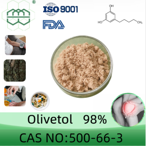 Olivetol (3,5-Dihydroxypentylbenzene) పొడి తయారీదారు CAS సంఖ్య: 500-66-3 98% స్వచ్ఛత min.సప్లిమెంట్ పదార్థాల కోసం