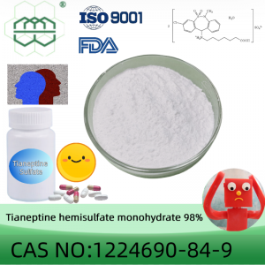 Tianeptine Semisulfate Monohydrate-pulverprodusent CAS-nr.: 1224690-84-9 98 % renhet min.for tilskuddsingredienser