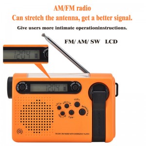Mylinking™ Solar Power Hand Crank Dynamo Weather Emergency FM/AM/SW/WB Radio