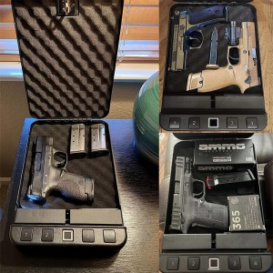 Biometrický trezor na pištoľ, trezor na pištoľ, trezor na zbraň, trezor na pištoľ, trezor na pištoľ, trezor na strelnú zbraň, SPS-BF01, čierny