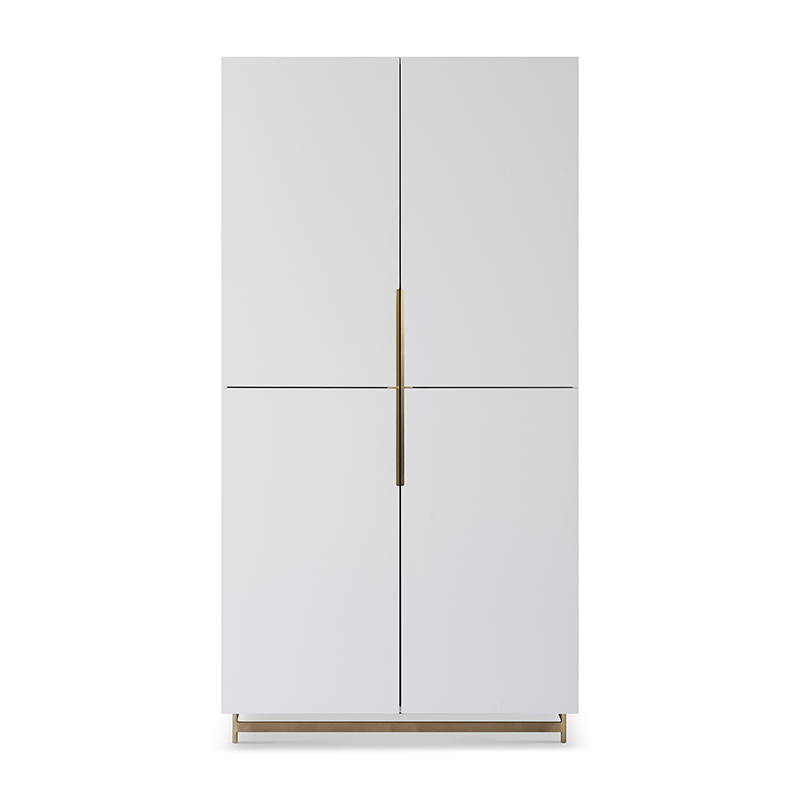 High Quality Modern Luxury Lacquer Stainless Steel Two Door Wardrobe Wooden Metal Home Bedroom Furniture Manufacturer China Custom Supplier Featured Image