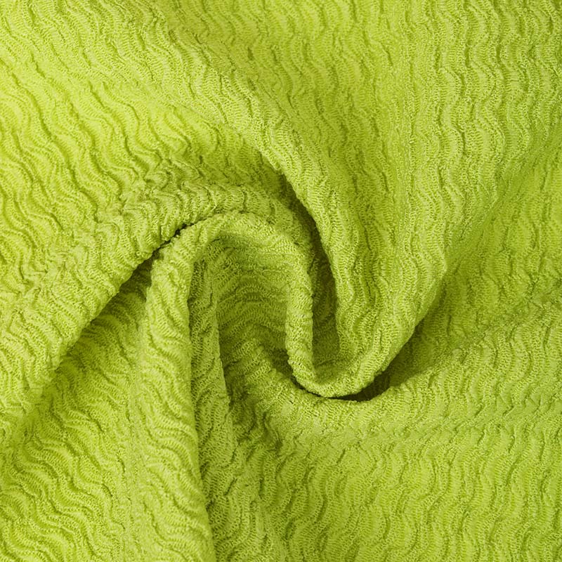 Chic Wave pattern jacquard crepe fabric warp knitting elastic jacquard fabric for women’s fashion clothing