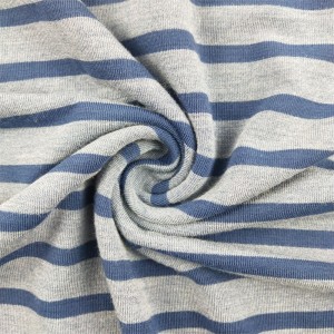 Polyester rayon Knitted Stretch Single Jersey Stripe Knitted Fabric For Garment