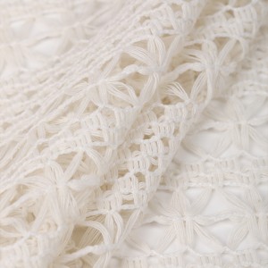 Hollow-carved floral design 85% polyester 15% cotton 200gsm warp knitting jacquard