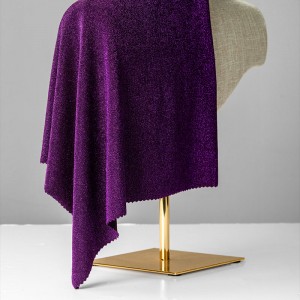 Elastic Glitter colorful metallic lurex single jersey brocade knit fabric