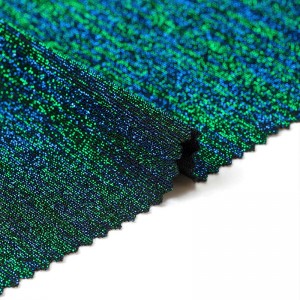 High Quality Shiny Glittery 190gsm 50% Nylon 45% Lurex 5% spandex Metallic single jersey Fabric For Swimwear