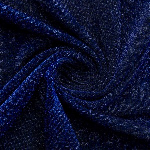 hot sale yarn dyed single jersey knitted fabric with blue metallic lurex