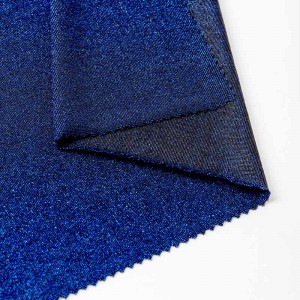 hot sale yarn dyed single jersey knitted fabric with blue metallic lurex