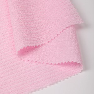 Widely used low price pink polyester spandex crepe knitted fabric for clothing