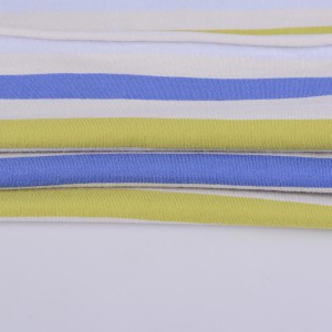 Wholesale Natural Stripes Organic Children Combed 100% Cotton Jersey Knit Single Jersey Fabric