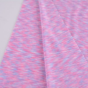 280gsm Space Dye 95% Polyester 5% Spandex Single Jersey Yarn Dyed Elastic Knit Fabric For Sport Activewear Garment