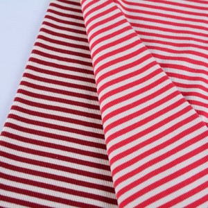 96% Cotton 4% Spandex Yarn Dyed Engineering Auto Stripe 2×2 Rib For Collar Cuff And Hem