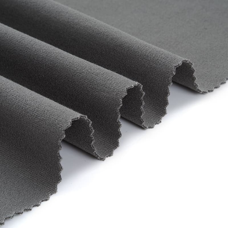 30S 280GSM Black Spandex Solid Knitted TR Ponte Roma Fabric in