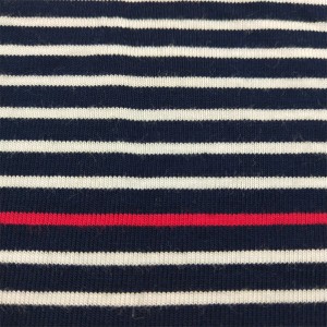 Navy Yarn Dyed 95% Rayon 5% Spandex Single Jersey Knit Fabric For Dresses
