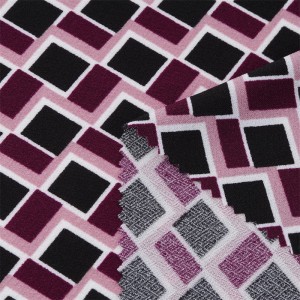 Custom Printed Geometry Design Polyester Spandex Moss Crepe For Dress Fabric