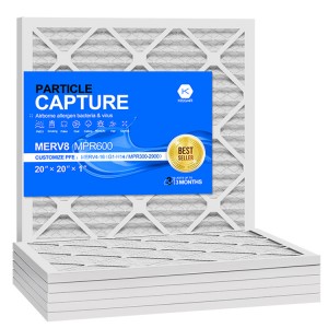 Amazon Basics 20x20x1 MERV 11 Pleated Air Filter, AC Furnace Air Filter, 6 Pack