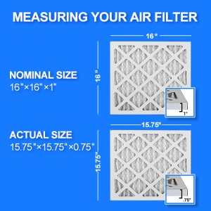 Pleated Air Filter, AC Furnace Air Filter, 20x20x1 MERV 8 11 13，2Pack，4 Pack，6Pack